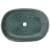 Countertop Basin Turquoise Oval 59x40x14 cm Ceramic - Rear View
