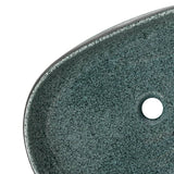 Countertop Basin Turquoise Oval 59x40x14 cm Ceramic - Close-Up Angle