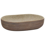 Countertop Basin Sand and Brown Oval 59x40x14 cm Ceramic - Front View