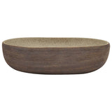 Countertop Basin Sand and Brown Oval 59x40x14 cm Ceramic