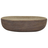 Countertop Basin Sand and Brown Oval 59x40x14 cm Ceramic - Side View