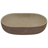 Countertop Basin Sand and Brown Oval 59x40x14 cm Ceramic - Top-Down View