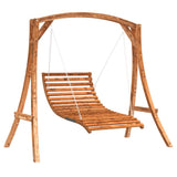 Swing Bed Solid Wood Spruce with Teak Finish - Front View
