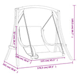 Swing Chair with Cushion Solid Wood Spruce with Teak Finish - Close-Up Angle