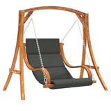 Swing Chair with Cushion Solid Wood Spruce with Teak Finish - Front View