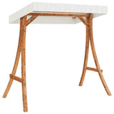 Swing Bed with Canopy Solid Wood Spruce with Teak Finish - 45-Degree Angle