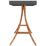 Swing Bed with Canopy Solid Wood Spruce with Teak Finish - Rear View