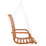 Swing Bench with Canopy Solid Wood Spruce with Teak Finish - Top-Down View