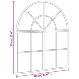 Wall Mirror Black 60x70 cm Arch Iron