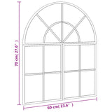 Wall Mirror Black 60x70 cm Arch Iron - Close-Up Angle