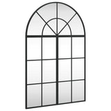 Wall Mirror Black 60x90 cm Arch Iron - Front View