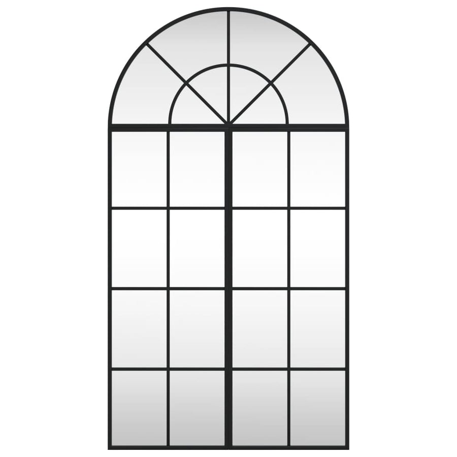 Wall Mirror Black 60x110 cm Arch Iron