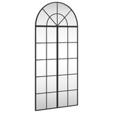 Wall Mirror Black 60x130 cm Arch Iron - Front View