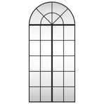 Wall Mirror Black 60x130 cm Arch Iron