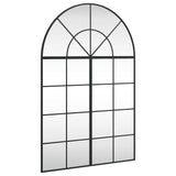 Wall Mirror Black 80x120 cm Arch Iron - Front View