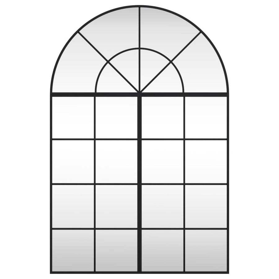 Wall Mirror Black 80x120 cm Arch Iron