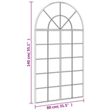 Wall Mirror Black 80x140 cm Arch Iron - Close-Up Angle