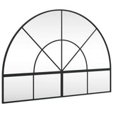 Wall Mirror Black 100x70 cm Arch Iron - Front View
