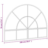 Wall Mirror Black 100x70 cm Arch Iron - Close-Up Angle