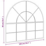 Wall Mirror Black 100x90 cm Arch Iron
