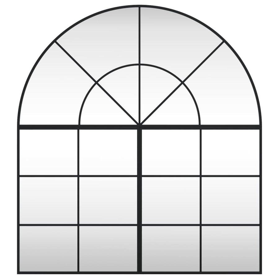 Wall Mirror Black 100x110 cm Arch Iron