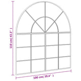 Wall Mirror Black 100x110 cm Arch Iron