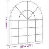 Wall Mirror Black 100x110 cm Arch Iron - Close-Up Angle