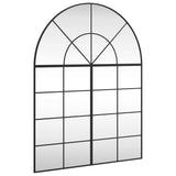 Wall Mirror Black 100x130 cm Arch Iron - Front View