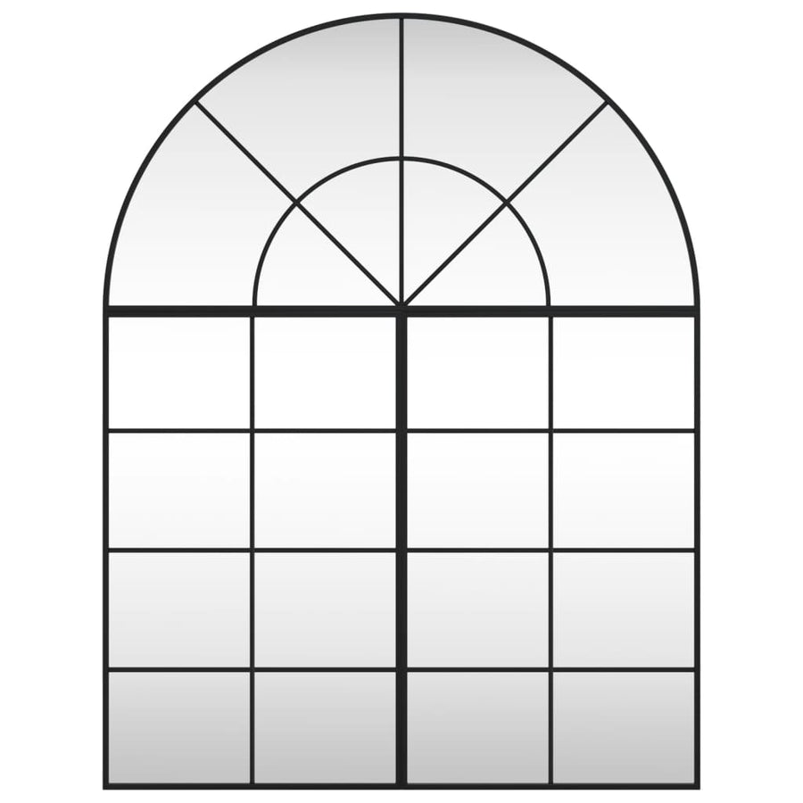 Wall Mirror Black 100x130 cm Arch Iron