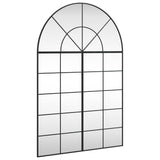 Wall Mirror Black 100x150 cm Arch Iron - Front View