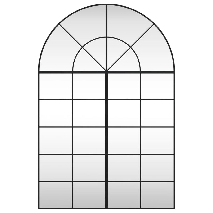 Wall Mirror Black 100x150 cm Arch Iron
