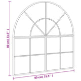 Wall Mirror Black 80x80 cm Arch Iron