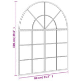 Wall Mirror Black 80x100 cm Arch Iron