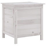 Garden Storage Box White 50x49x56.5 cm Solid Wood Fir - Front View