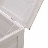Garden Storage Box White 50x49x56.5 cm Solid Wood Fir - Close-Up Angle