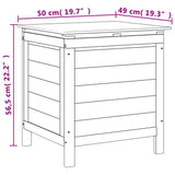 Garden Storage Box White 50x49x56.5 cm Solid Wood Fir - Low Angle