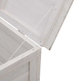 Garden Storage Box White 99x49.5x58.5 cm Solid Wood Fir - Close-Up Angle