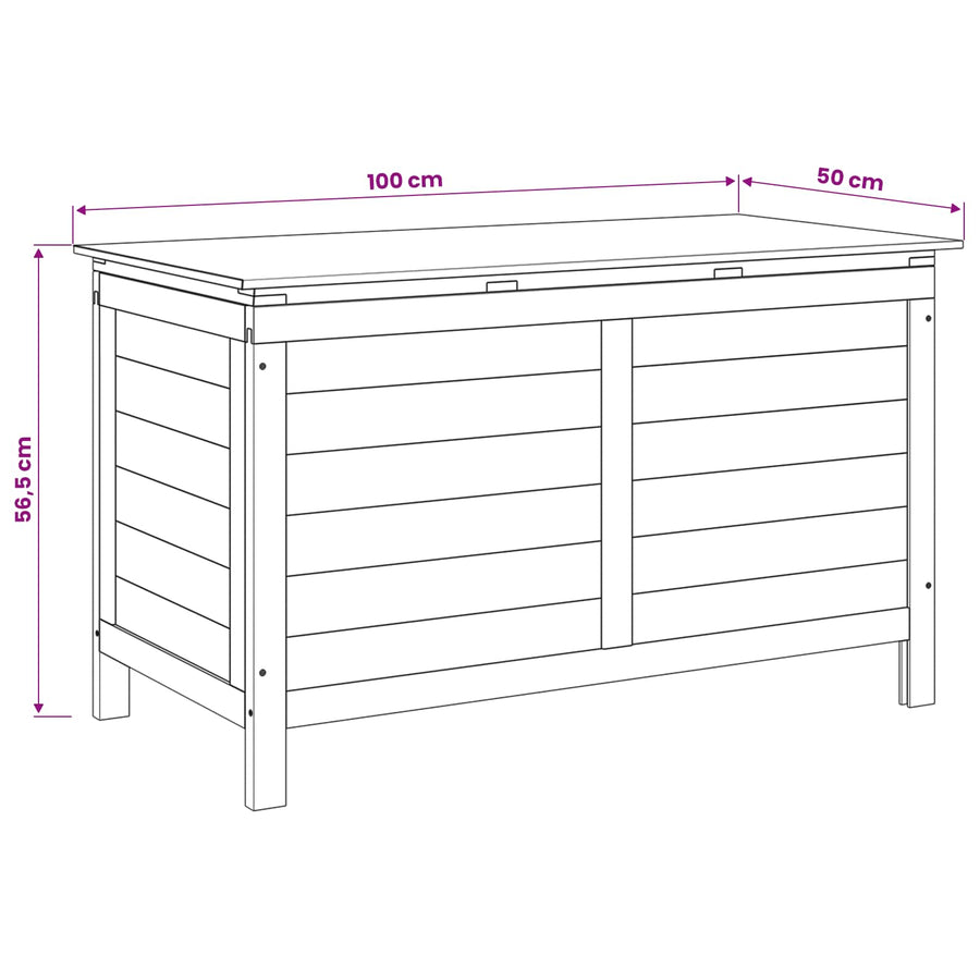 Garden Storage Box White 99x49.5x58.5 cm Solid Wood Fir