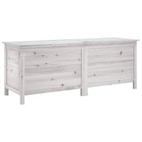 Garden Storage Box White 150x50x56.5 cm Solid Wood Fir - Front View