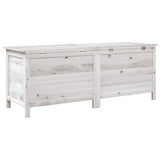 Garden Storage Box White 150x50x56.5 cm Solid Wood Fir - Rear View
