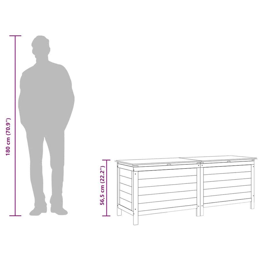 Garden Storage Box White 150x50x56.5 cm Solid Wood Fir