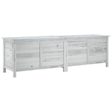 Garden Storage Box White 198.5x50x56.5 cm Solid Wood Fir