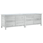Garden Storage Box White 198.5x50x56.5 cm Solid Wood Fir