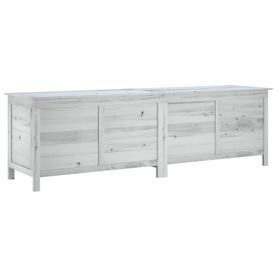Garden Storage Box White 198.5x50x56.5 cm Solid Wood Fir