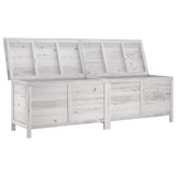 Garden Storage Box White 198.5x50x56.5 cm Solid Wood Fir