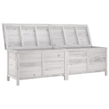 Garden Storage Box White 198.5x50x56.5 cm Solid Wood Fir - Side View
