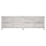 Garden Storage Box White 198.5x50x56.5 cm Solid Wood Fir - Top-Down View