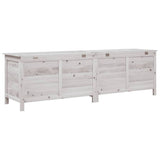 Garden Storage Box White 198.5x50x56.5 cm Solid Wood Fir - Rear View