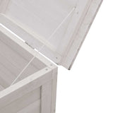 Garden Storage Box White 198.5x50x56.5 cm Solid Wood Fir - Close-Up Angle