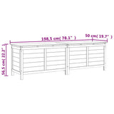 Garden Storage Box White 198.5x50x56.5 cm Solid Wood Fir - Low Angle
